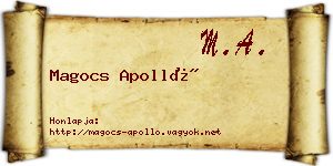 Magocs Apolló névjegykártya